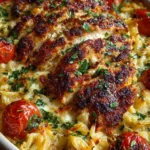 High Protein Mediterranean Chicken Orzo Casserole